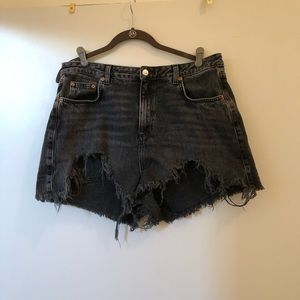 TOPSHOP High Waist Mom Denim Shorts
